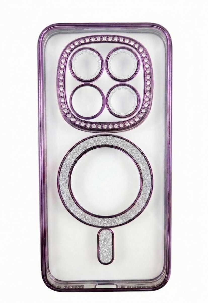 Kryt Bling Magsafe pro Xiaomi Redmi Note 15 Pro 5G fialový