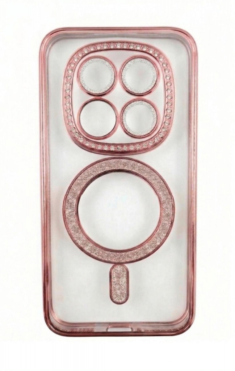 Kryt Bling Magsafe pro Xiaomi Redmi Note 15 Pro Plus 5G růžový