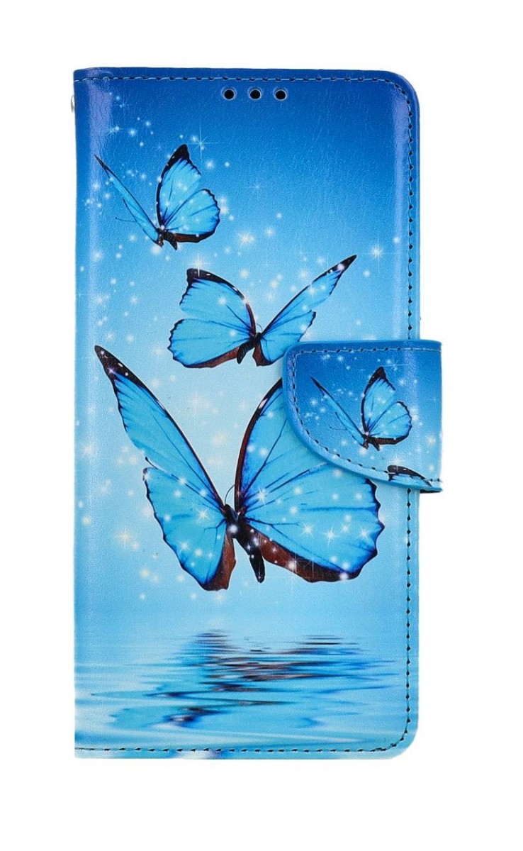 Levně Pouzdro TopQ Xiaomi Redmi 9C knížkové Modří motýlci 54461 (kryt neboli obal na mobil Xiaomi Redmi 9C)