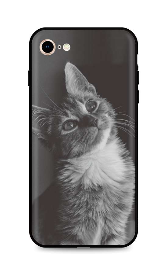 Zadní silikonový kryt DARK na iPhone SE 2022 Cute Cat