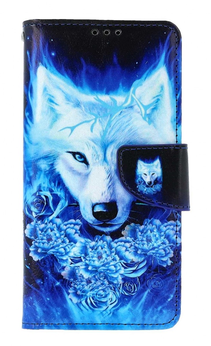 Knížkové pouzdro na Xiaomi Redmi 9C Tyrkysový vlk