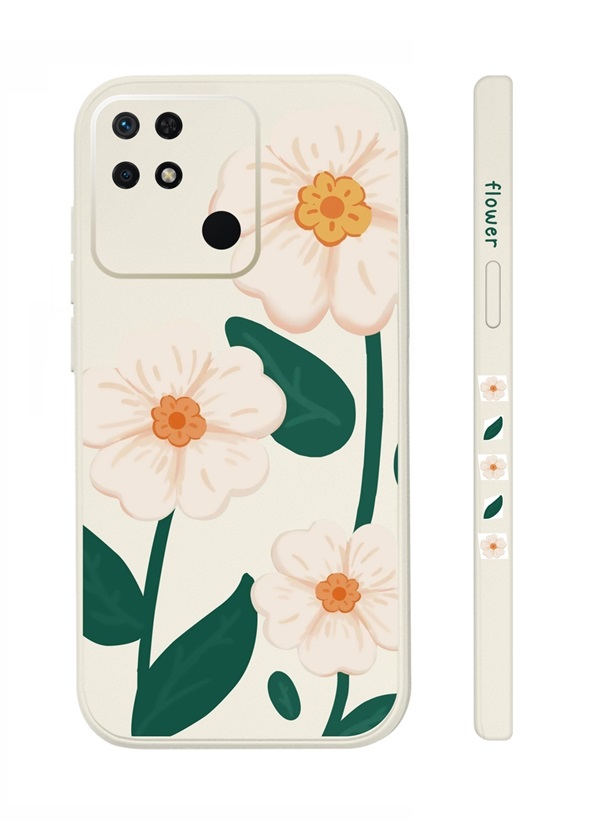 Zadní kryt na Xiaomi Redmi 10C Bílé květy