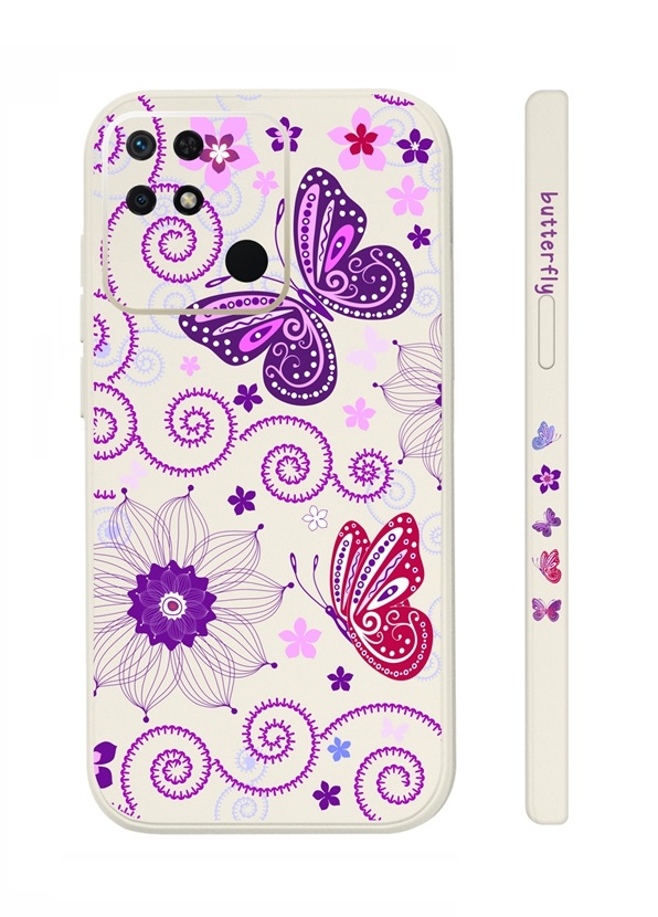 Zadní kryt na Xiaomi Redmi 10C Fialoví motýlci