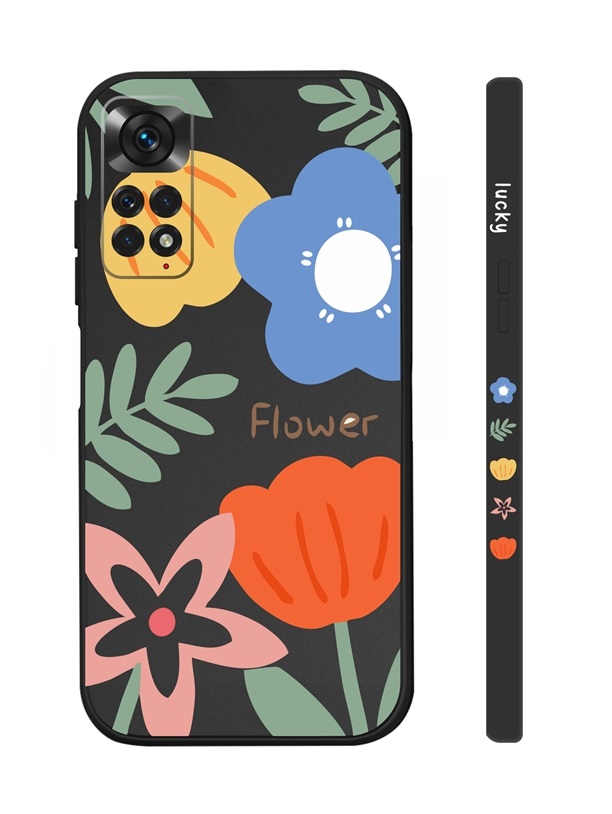 Zadní kryt na Xiaomi Redmi Note 11 Malované květy černý
