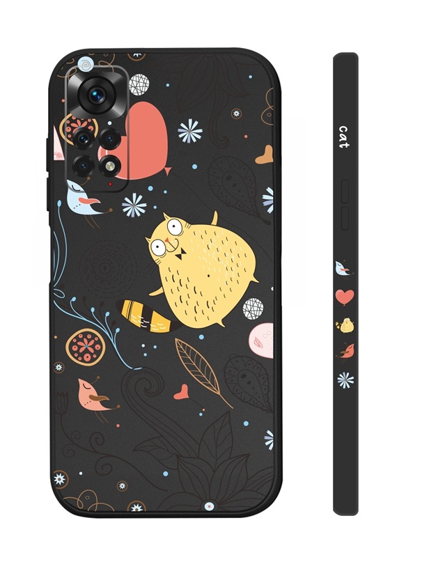 Levně Kryt TopQ Xiaomi Redmi Note 11 Kočička černý 94550 (pouzdro neboli obal na mobil Xiaomi Redmi Note 11)