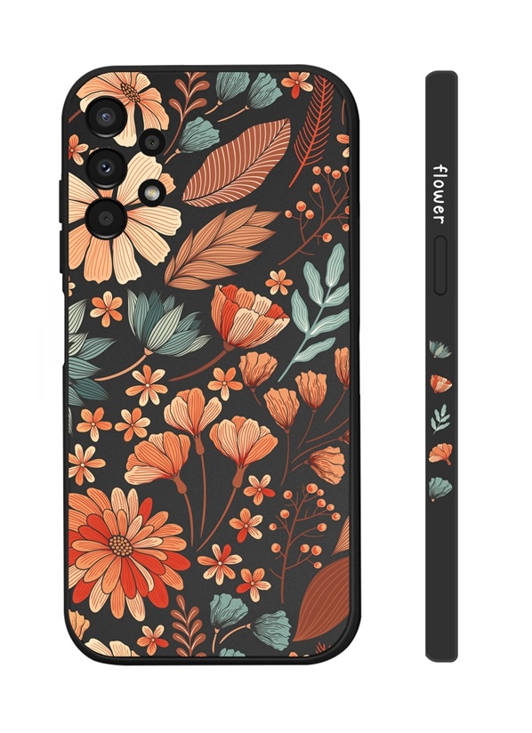 Zadní kryt na Samsung A13 Luční kvítí černý