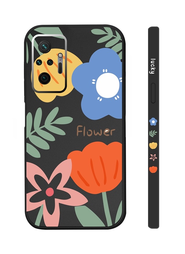 Kryt Xiaomi Redmi Note 10 Pro Malované květy černý 94561 | ProMobily.cz