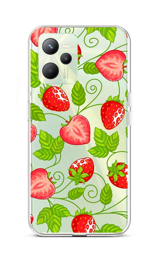 Levně Kryt TopQ Realme C35 Strawberries 74572 (pouzdro neboli obal na mobil Realme C35)