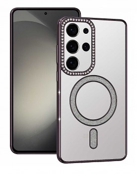 Zadní kryt Bling Magsafe pro Samsung Galaxy S25 Ultra fialový