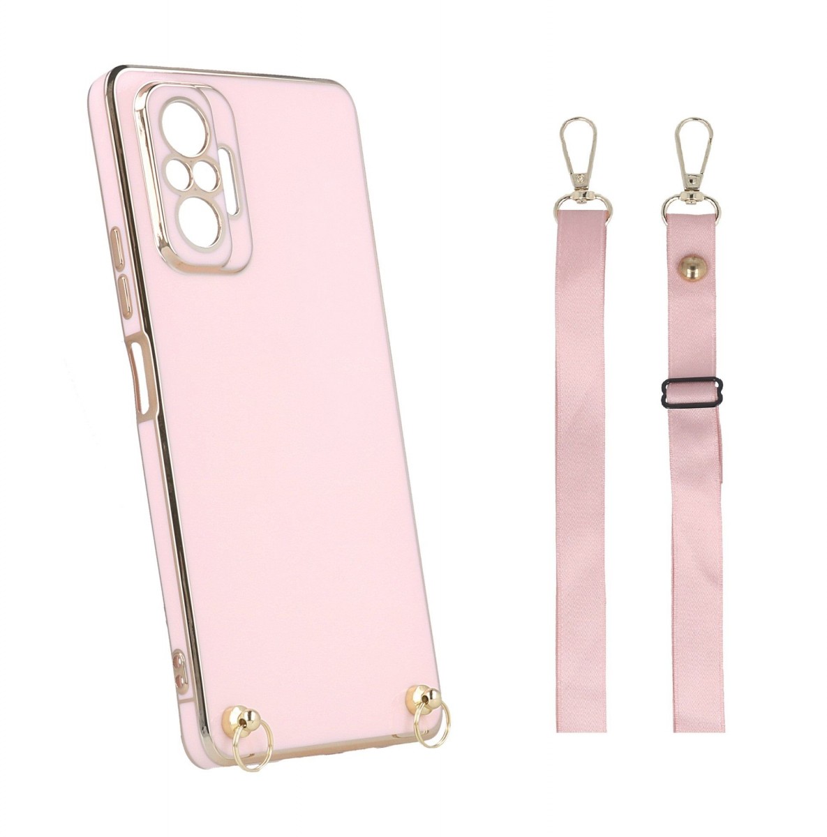 Zadní kryt Fancy na Xiaomi Redmi Note 10 Pro růžový se šňůrkou