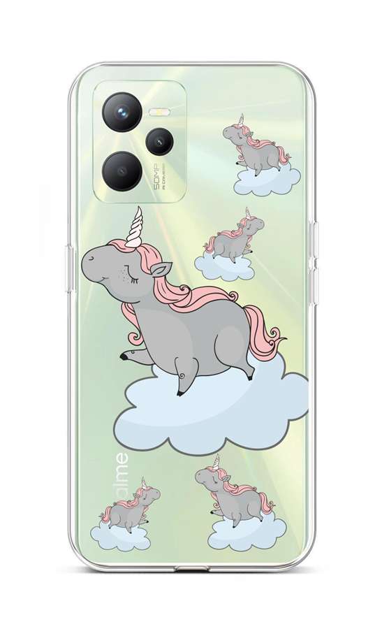 Levně Kryt TopQ Realme C35 Grey Unicorns 74598 (pouzdro neboli obal na mobil Realme C35)