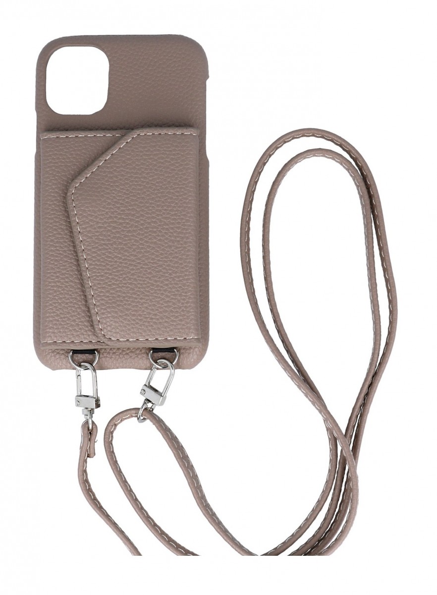 Zadní kryt Wallet Leather na iPhone 11 hnědý se šňůrkou