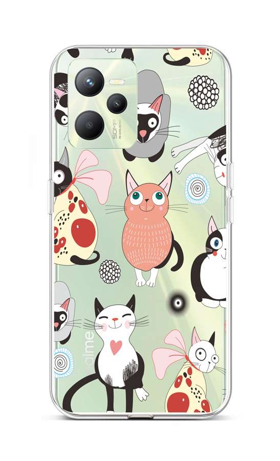 Levně Kryt TopQ Realme C35 Cats 2 74610 (pouzdro neboli obal na mobil Realme C35)