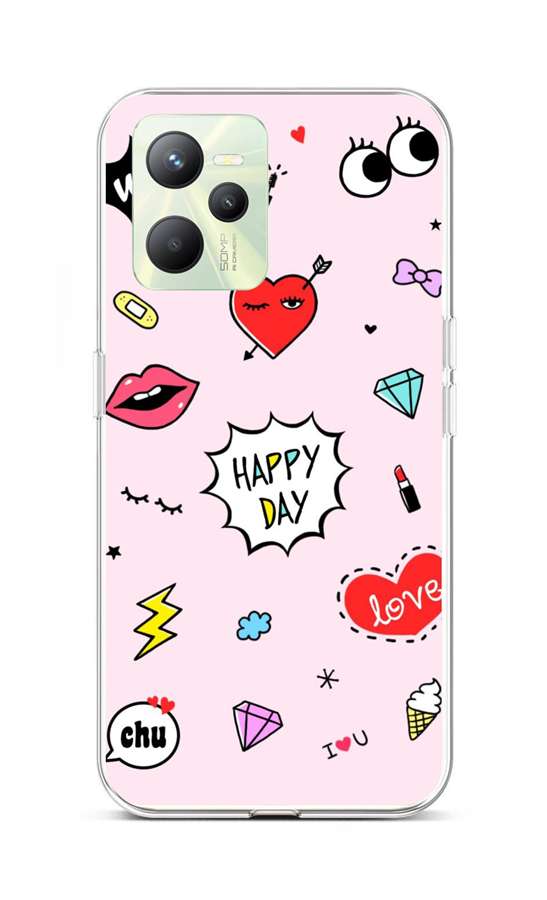 Levně Kryt TopQ Realme C35 Happy Day 74615 (pouzdro neboli obal na mobil Realme C35)