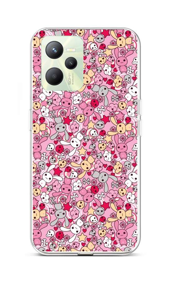 Levně Kryt TopQ Realme C35 Pink Bunnies 74620 (pouzdro neboli obal na mobil Realme C35)