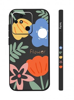 Zadní kryt na Xiaomi Redmi 10C Malované květy černý