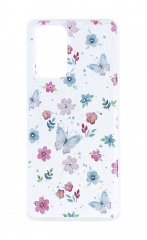 Zadní kryt Glitter na Xiaomi Redmi Note 10 Pro Květy s motýlky