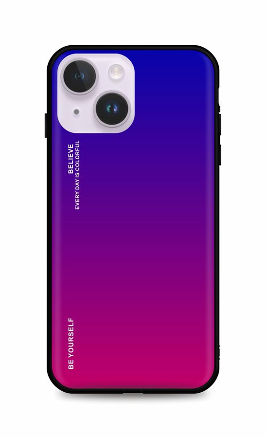 Levně Kryt TopQ LUXURY iPhone 14 Plus pevný duhový fialový 84632 (pouzdro neboli obal na mobil iPhone 14 Plus)