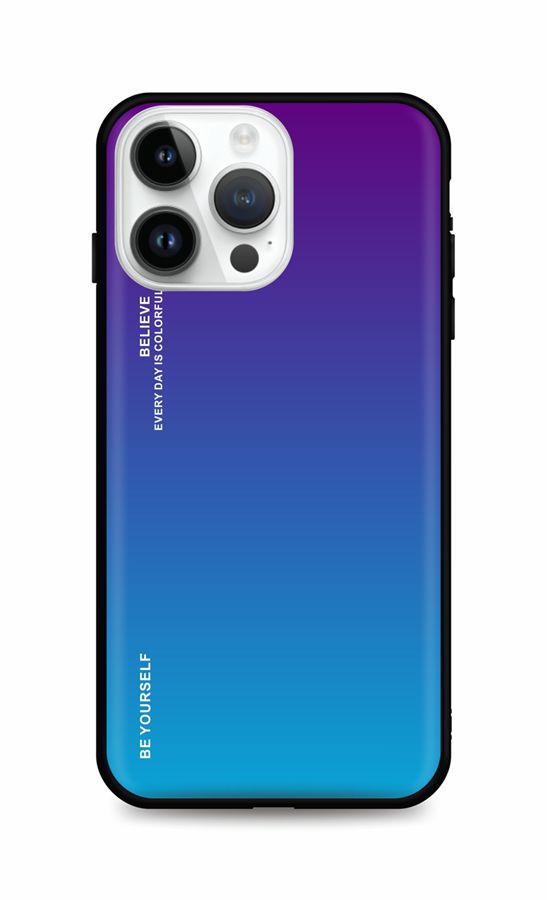 Levně Kryt TopQ LUXURY iPhone 14 Pro pevný duhový purpurový 84634 (pouzdro neboli obal na mobil iPhone 14 Pro)