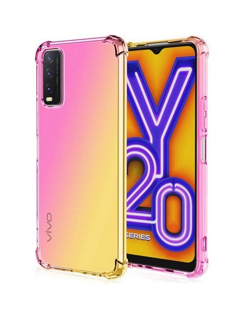 Zadní kryt na Vivo Y20s Shock duhový růžovo-žlutý