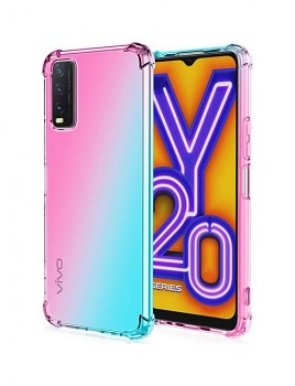 Zadní kryt na Vivo Y20s Shock duhový mentolovo-růžový