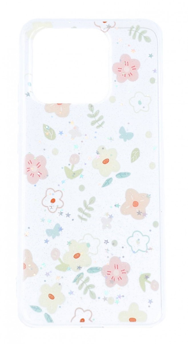 Zadní kryt Glitter na Xiaomi Redmi 10C Květinový mix