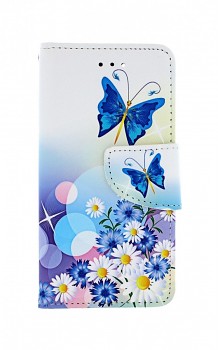Knížkové pouzdro na iPhone SE 2022 Bílé s motýlkem