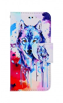 Knížkové pouzdro na iPhone SE 2022 Kresba vlka