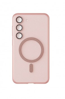 Zadní kryt Glitter Magsafe pro Samsung Galaxy S25 růžový čirý