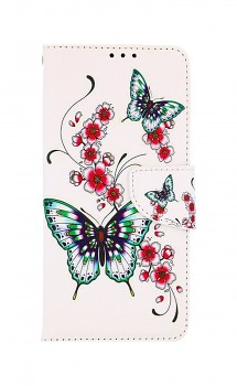 Knížkové pouzdro na Vivo Y01 Motýlci s květinou