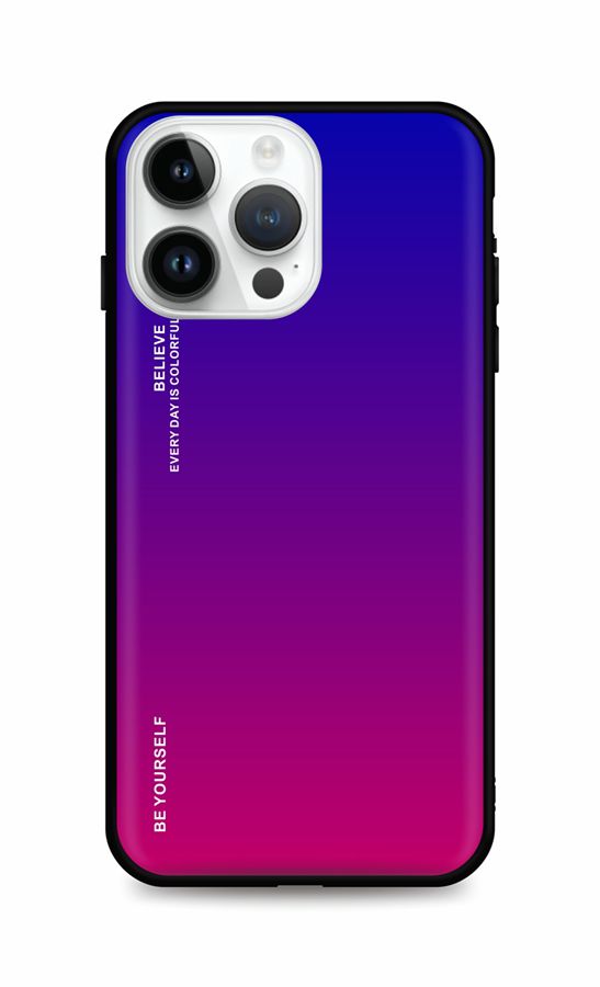 Levně Kryt TopQ LUXURY iPhone 14 Pro Max pevný duhový fialový 84774 (pouzdro neboli obal na mobil iPhone 14 Pro Max)