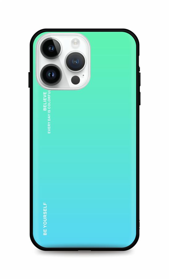 Zadní pevný kryt LUXURY na iPhone 14 Pro Max duhový zelený
