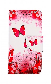 Knížkové pouzdro na iPhone SE 2022 Růžoví motýlci