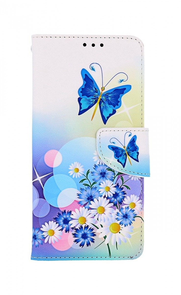 Knížkové pouzdro na Samsung A33 5G Bílé s motýlkem