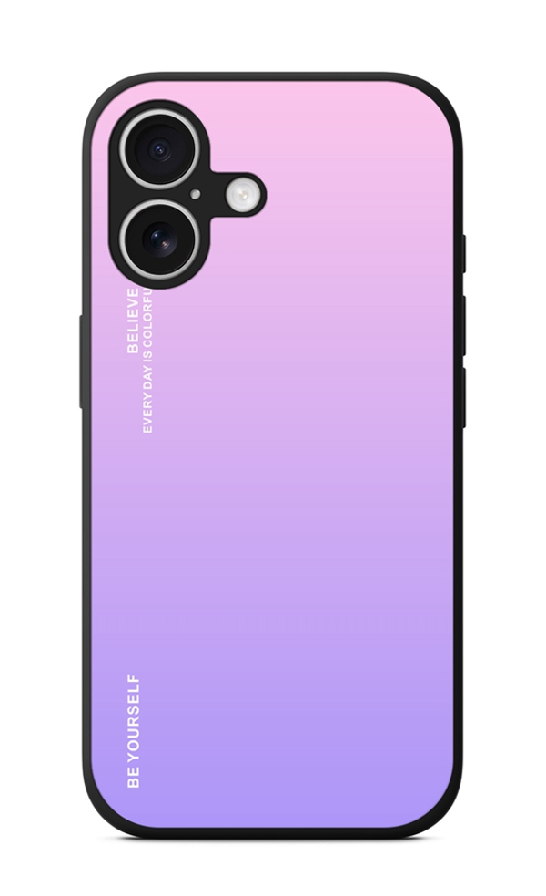 Zadní pevný kryt LUXURY na iPhone 16 duhový růžový