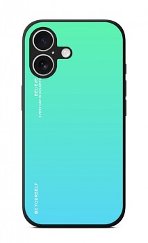 Zadní pevný kryt LUXURY na iPhone 16 duhový zelený