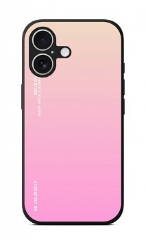 Zadní pevný kryt LUXURY na iPhone 16 duhový meruňkový