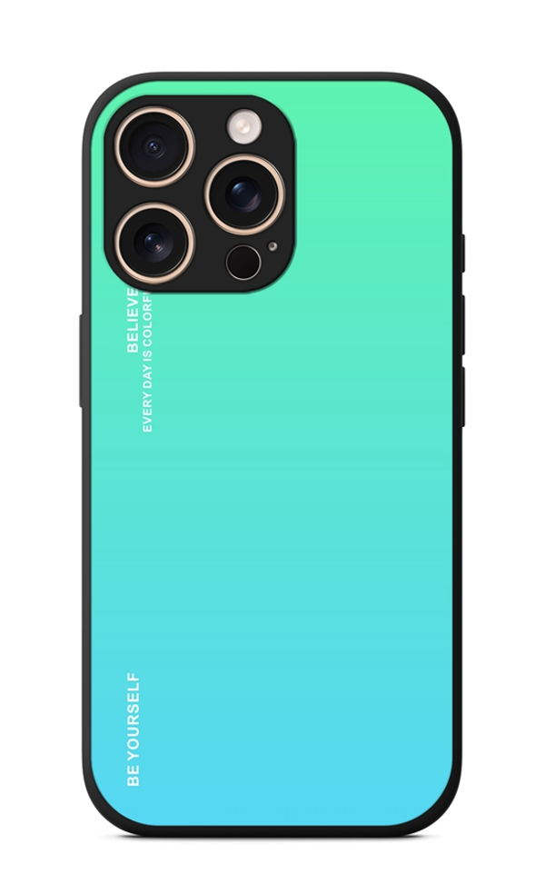 Levně Kryt TopQ LUXURY iPhone 16 Pro pevný duhový zelený 124856 (pouzdro neboli obal na mobil iPhone 16 Pro)