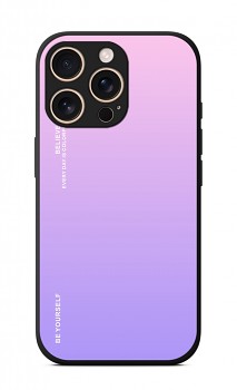 Zadní pevný kryt LUXURY na iPhone 16 Pro duhový růžový