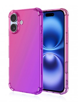 Zadní kryt na iPhone 16 Shock duhový růžovo-fialový 