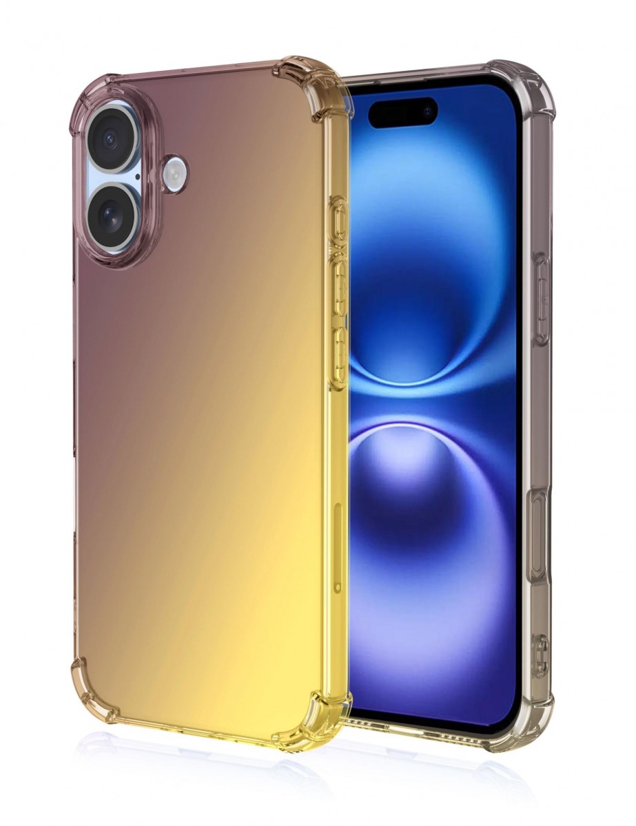 Levně Kryt TopQ iPhone 15 Shock duhový purpurovo-žlutý 124870 (pouzdro neboli obal na mobil iPhone 16)