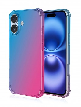 Zadní kryt na iPhone 16 Shock duhový modro-růžový 