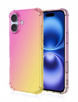 Zadní kryt na iPhone 16 Shock duhový růžovo-žlutý 