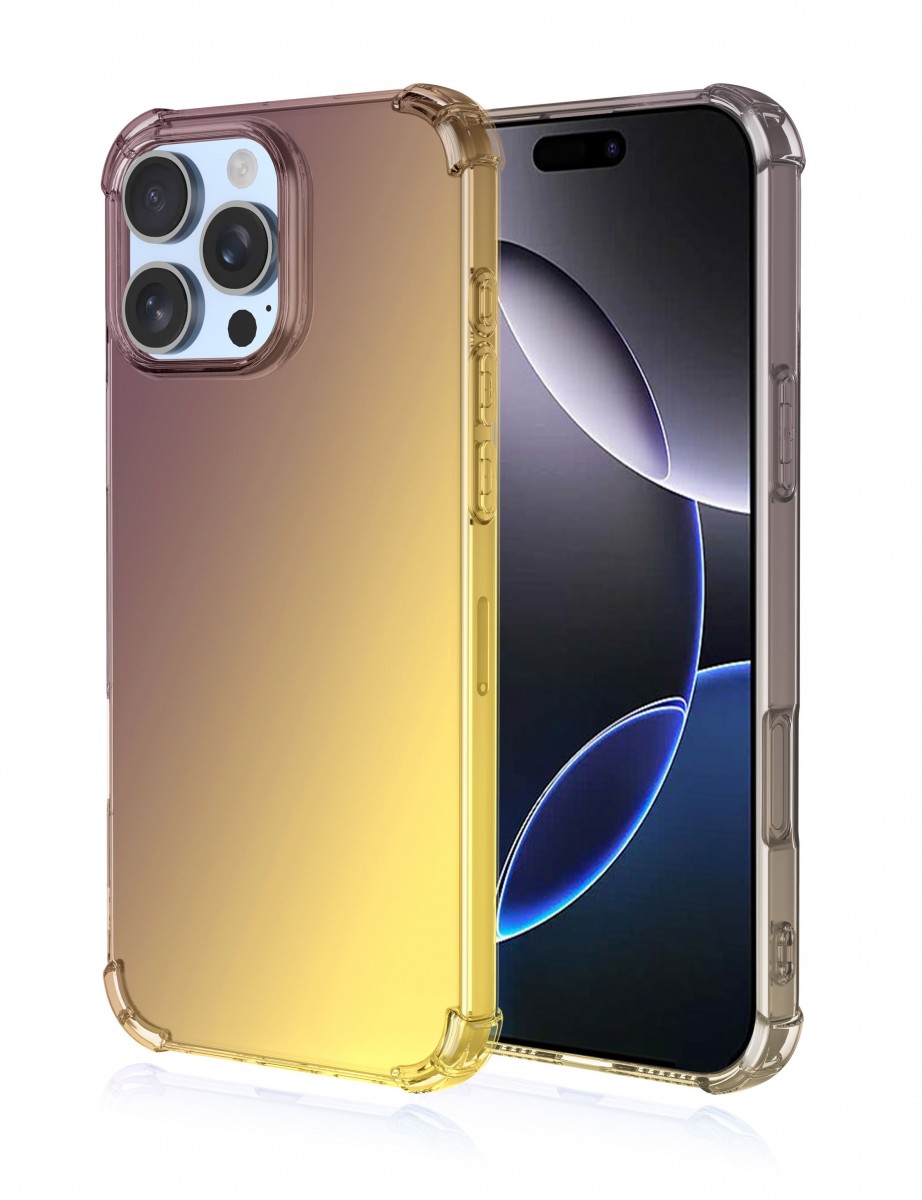 Zadní kryt na iPhone 16 Pro Shock duhový purpurovo-žlutý 