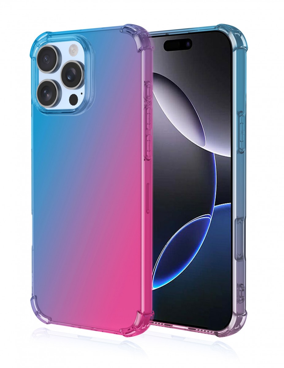 Levně Kryt TopQ iPhone 16 Pro Shock duhový modro-růžový 124879 (pouzdro neboli obal na mobil iPhone 16 Pro)