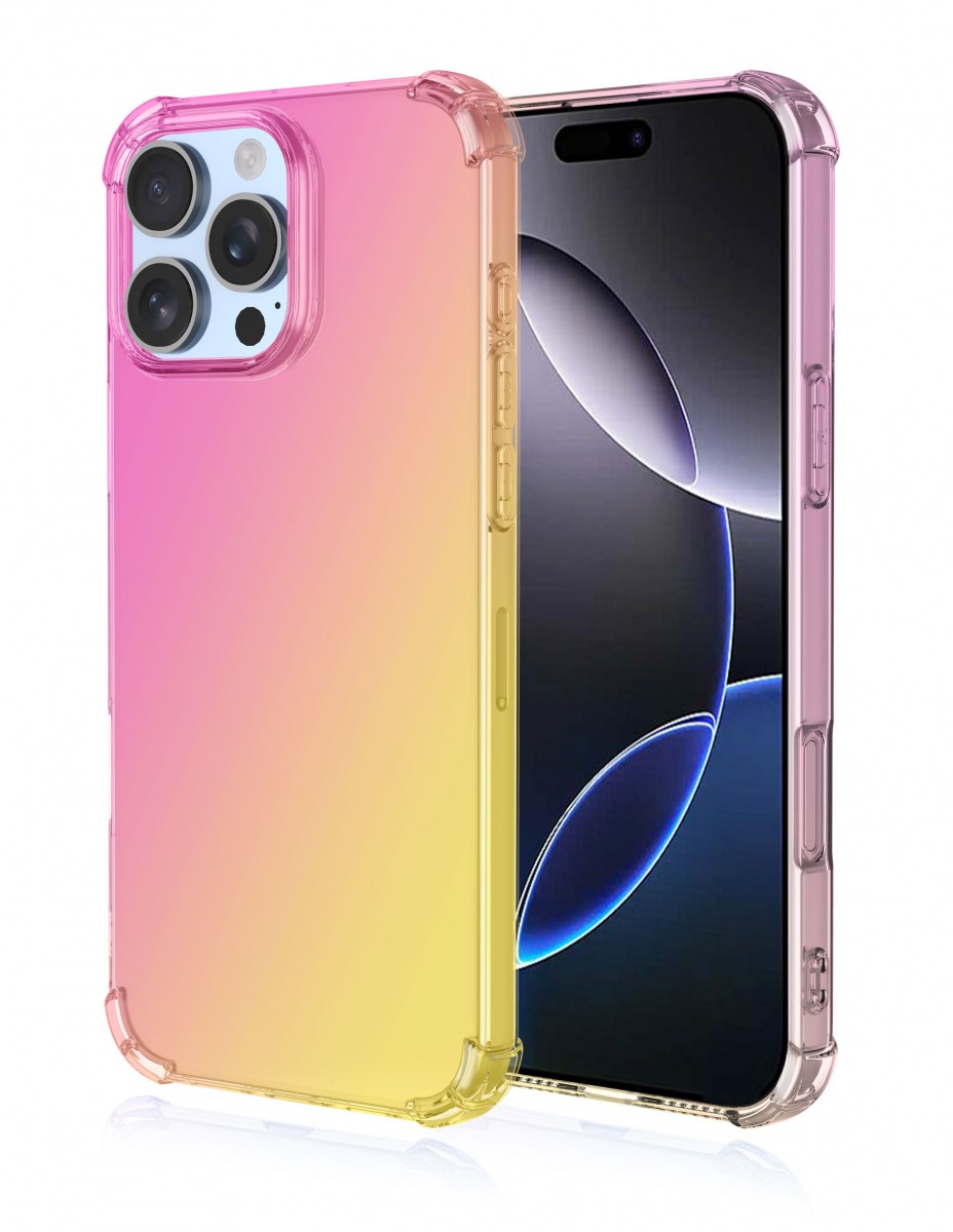 Zadní kryt na iPhone 16 Pro Shock duhový růžovo-žlutý 