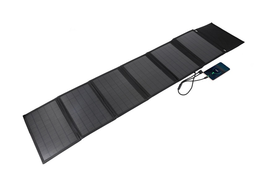 Solární rychlonabíječka 50W 6 panelů černá