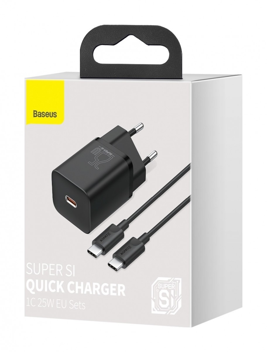 Levně Rychlonabíječka Baseus Super Si 25W včetně datového kabelu USB-C černá 84910