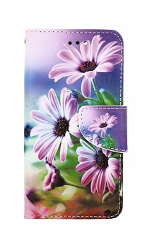 Knížkové pouzdro na iPhone SE 2022 Fialové květy