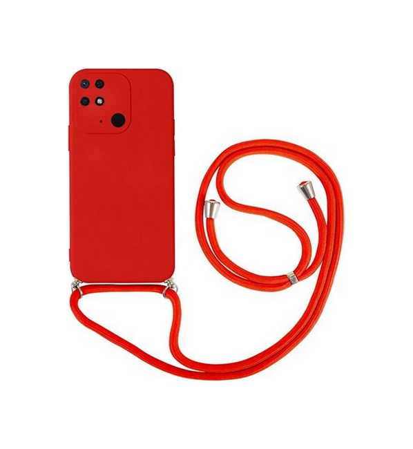 Zadní kryt na Xiaomi Redmi 10C červený se šňůrkou